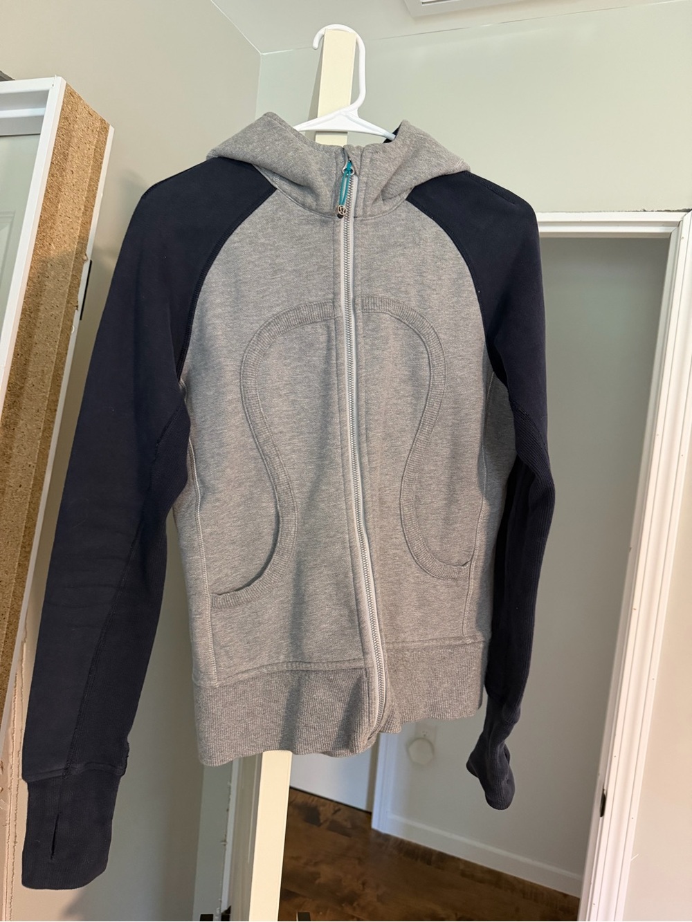 lululemon athletica Grey and Black Hooded Zip Jacket